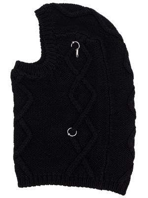 032c Aran-knit balaclava - Black