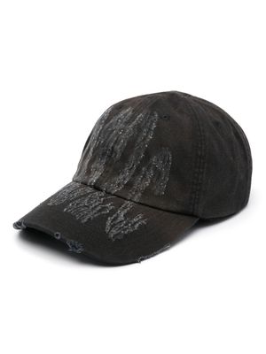 032c Crisis distressed-logo cap - Black