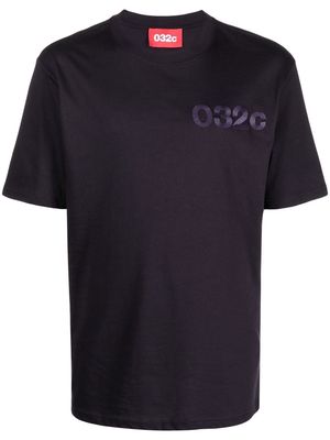 032c embroidered-logo crew-neck T-shirt - Purple