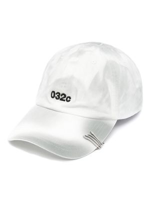 032c Fixed Point logo-embroidered cap - White