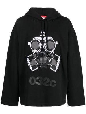 032c graphic-print drop-shoulder hoodie - Black