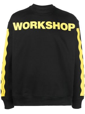 032c graphic-print long-sleeve sweatshirt - Black