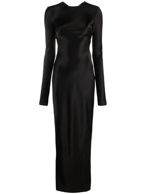 032c high-shine long-sleeve maxi dress - Black