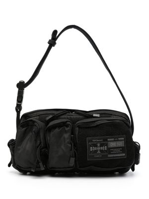 032c logo-appliqué multiple-pocket shoulder bag - Black