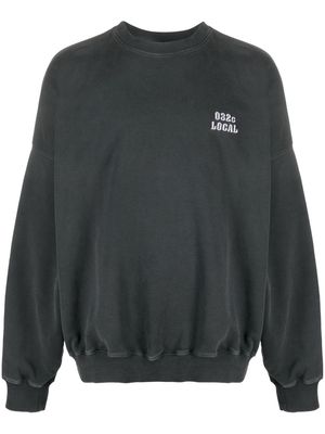 032c logo-embroidered organic cotton sweatshirt - Black