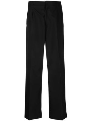 032c logo-embroidered wool trousers - Black