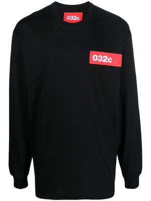 032c logo-patch long-sleeve T-shirt - Black