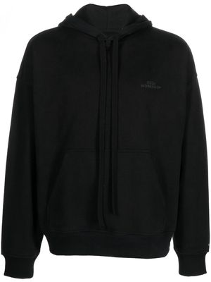 032c logo-print cotton hoodie - Black