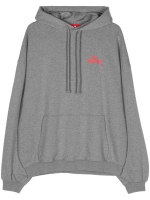 032c logo-print cotton hoodie - Grey