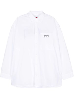 032c logo-print cotton shirt - White