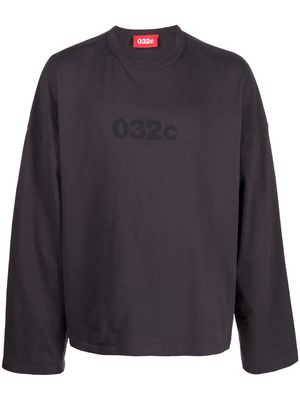 032c logo-print long-sleeved T-shirt - Purple