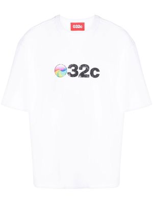 032c logo-print organic cotton T-shirt - White