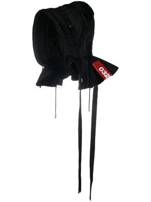 032c logo-print self-tie hat - Black