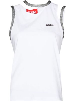 032c mesh-panel tank top - White