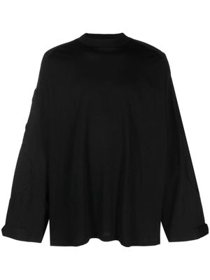 032c multiple-patches organic cotton sweatshirt - Black