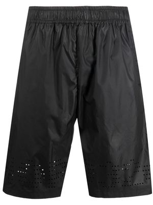 032c perforated-detail slip-on track shorts - Black