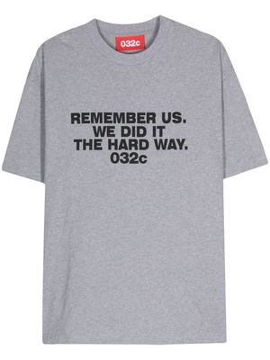 032c slogan-print cotton T-shirt - Grey