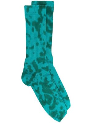 032c speckle-print knitted socks - Green