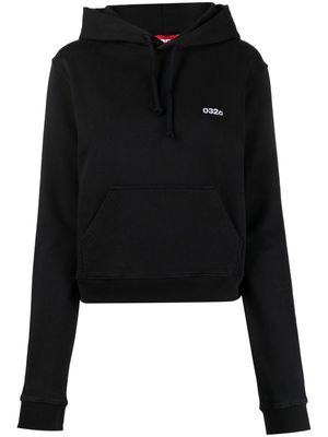 032c Toplayer cotton hoodie - Black