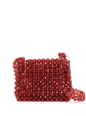 0711 Ani beaded shoulder bag - Red