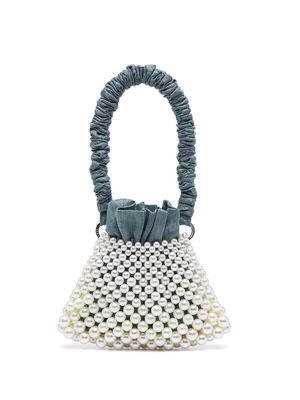 0711 Anina pearl-embellished tote bag - Blue