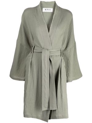 0711 Bureikou tie-waist robe - Green