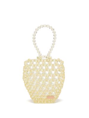 0711 faceted bead-embellished tote bag - Yellow