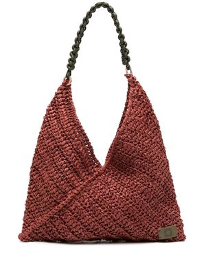 0711 large Lilo interwoven-design bag - Red