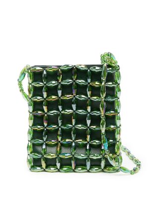 0711 Liv bead-embellished shoulder bag - Green