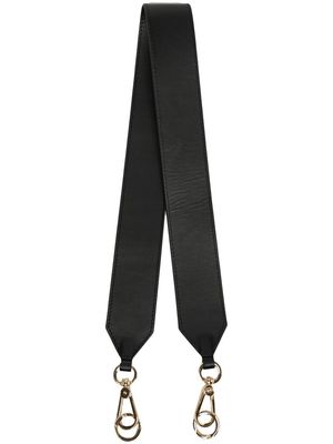 0711 logo-print leather shoulder strap - Black
