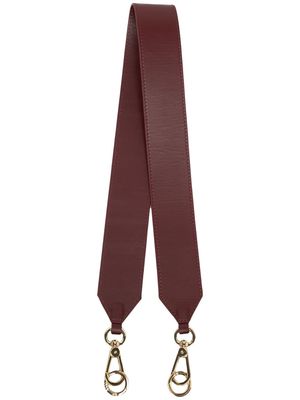 0711 logo-print leather shoulder strap - Red