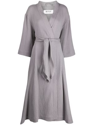 0711 Shinrin-Yoko long cotton robe - Grey