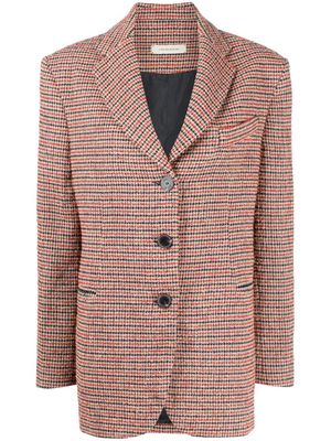 0711 striped houndstooth single-breasted blazer - Multicolour