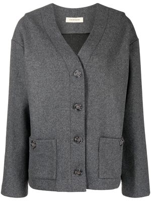 0711 V-neck button-up cardigan - Grey