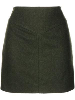 0711 virgin wool-cashmere mini skirt - Green