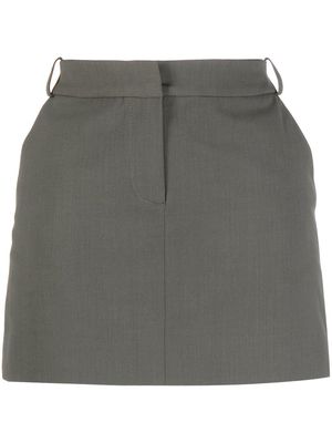 0711 wool-blend mini skirt - Green