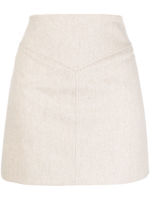 0711 wool-blend mini skirt - Neutrals