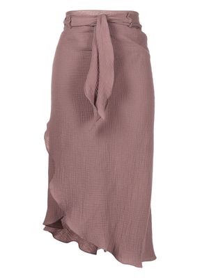 0711 wraparound asymmetric sarong - Purple