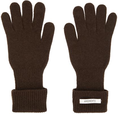 AMOMENTO Brown Fingerhole Gloves