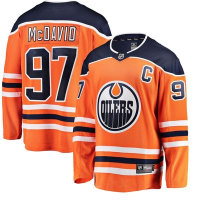 Men's Fanatics Branded Connor McDavid Orange Edmonton Oilers Breakaway Player Jersey