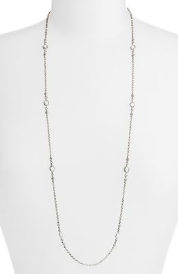 Konstantino Pythia Long Crystal Station Necklace in Silver/Crystal