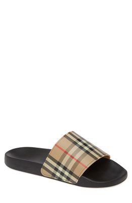 Burberry Furley Check Slide Sandal in Archive Beige