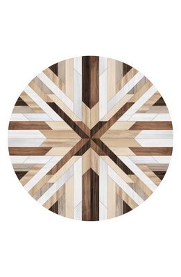 A & A Story Marquetry Round Vinyl Mat in Marquetry X