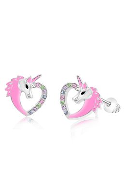 Chanteur Kids' Unicorn Stud Earrings in Pink/multi