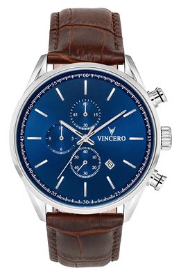 Vincero The Chrono S Chronograph Leather Strap Watch