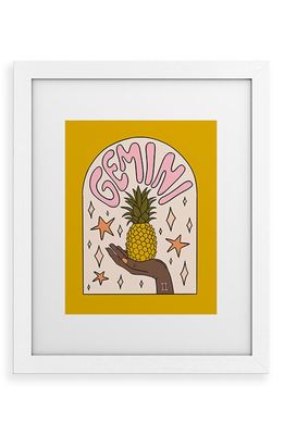 Deny Designs Gemini Pineapple Framed Wall Art in White Frame 8X10