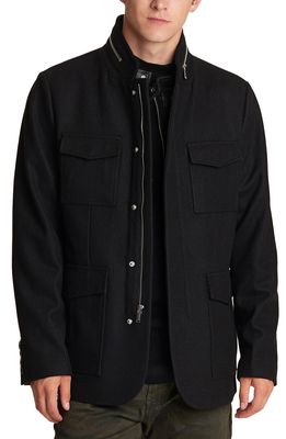 Karl Lagerfeld Paris Wool Blend Jacket in Black