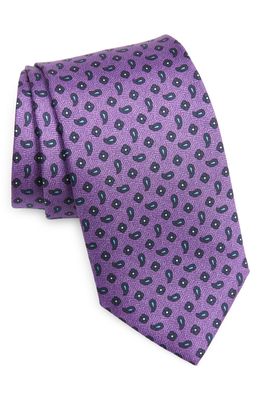David Donahue Paisley Silk Tie in Purple