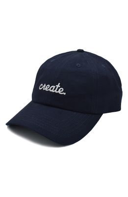 A Life Well Dressed Create Statement Baseball Cap in Navy/White