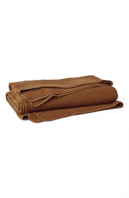 Coyuchi Cascade Matelasse Organic Cotton Blanket in Rust